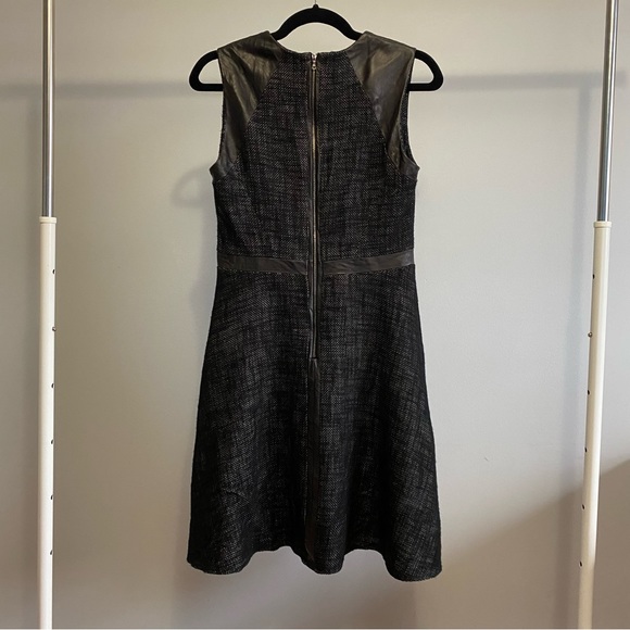 Judith and Charles Knit Leather Trim Black Dress - Picture 2 of 11